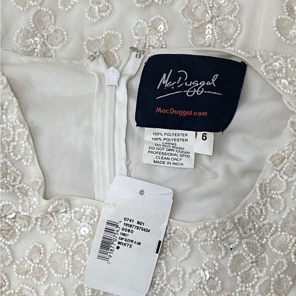 Mac Duggal Floral Beaded Sheath Dress size 6 - Picture 9 of 13